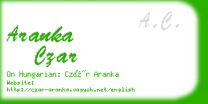 aranka czar business card